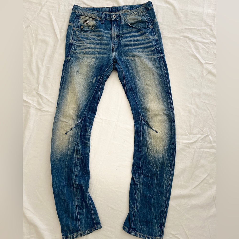 G-Star Raw Distressed Blue Washed Jeans